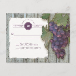 UAWG Weinberg-Hochzeit des Rotwein-Vintage Holz-n RSVP Karte