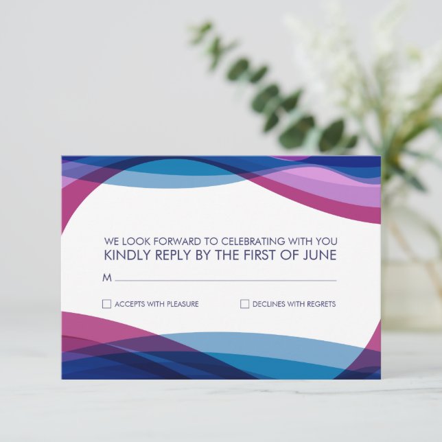 UAWG | Wellen-Einladung Einladung (Stehend Vorderseite)