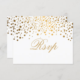 UAWG White & Confetti Gold Dot Wedding Einladung