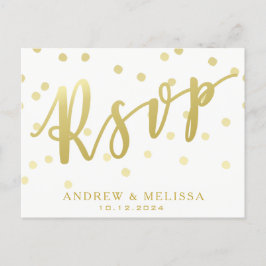 UAWG | White & Imitats Gold Script Postcard Einladungspostkarte
