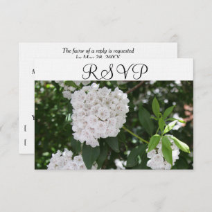 UAWG White Wedding Mountain Laurel RSVP Karte