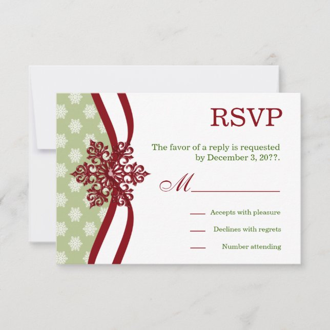 UAWG Winter Wedding Cranberry RSVP Karte (Vorderseite)