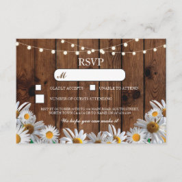 UAWG Wood Wedding Rustic Daisy Floral Cards Einladung