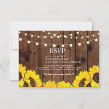 UAWG Wood Wedding Rustic Sonnenblumen Blumenkarten