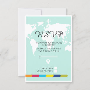 UAwg World Travel Wedding RSVP Karte