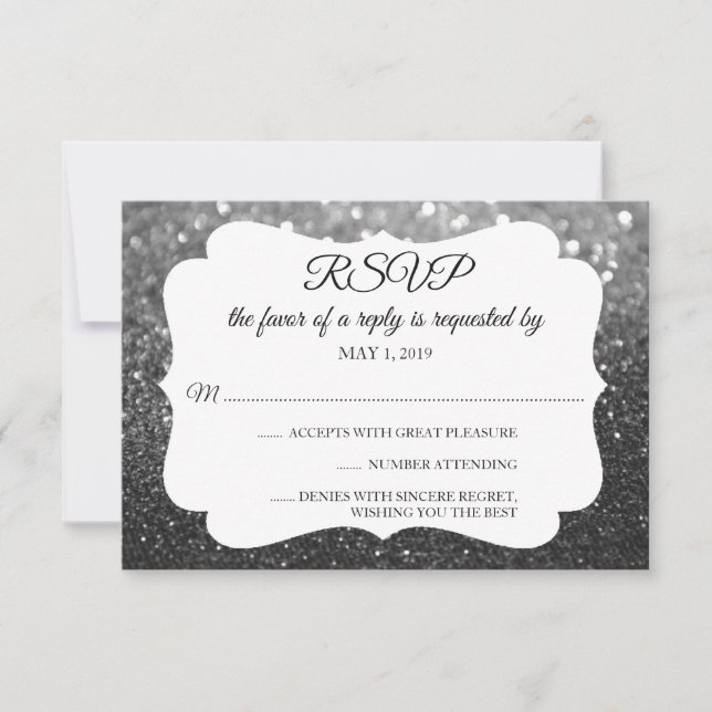 UAWG Your Day Glitzer Fab Black Silver RSVP Karte (Vorderseite)