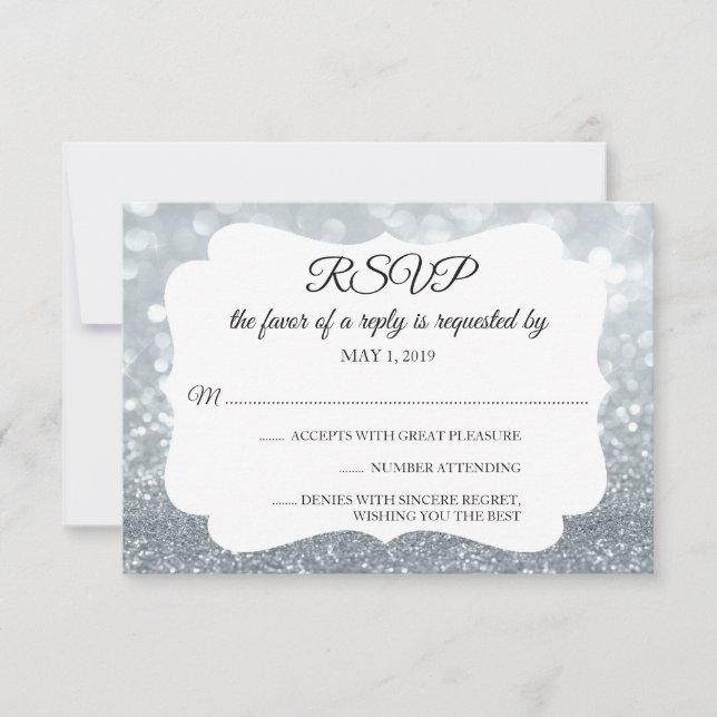 UAWG Your Day Glitzer Fab Silver RSVP Karte (Vorderseite)