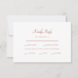 UAwg zum Abendessen im Winter Rot und Weiß RSVP Karte