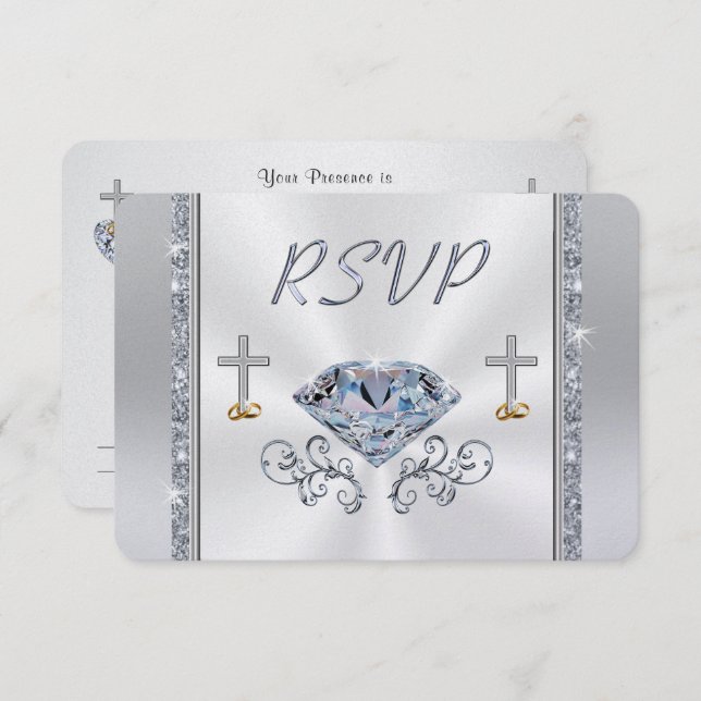 UAWG zum christlichen 60. Jubiläum mit Menüauswahl Einladung (Vorne/Hinten)