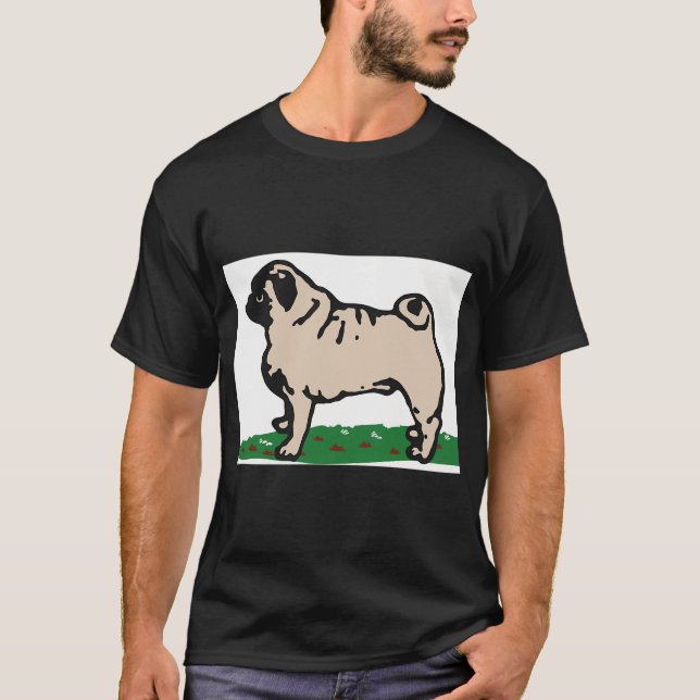 Ube der Pug Cartoon T-Shirt (Vorderseite)