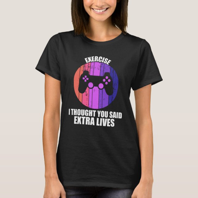 Übe Extra-Leben Spielcontroller Retro-Gamer T-Shirt (Vorderseite)