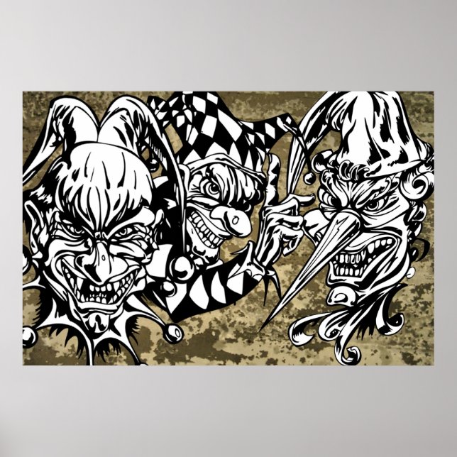 Übel, Beängstigende Clowns Poster (Vorne)