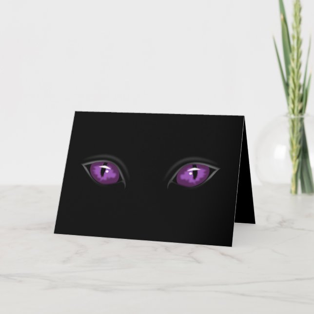 Übel Lila Augen Karte (Vorderseite)