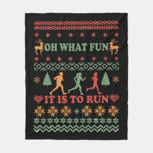 Übel Weihnachten Pullover Vintage Laufstrecke Fleecedecke