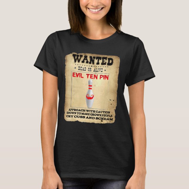Übel Zehn Button 10 Bowling Kurzer Sieb T-Shirt (Vorderseite)