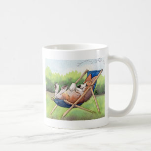 Üben für Sommer - Corgi in einem Deckchair Tasse