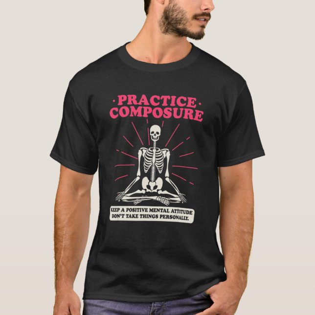 Üben Sie Komposition Yoga Skeleton T-Shirt (Vorderseite)
