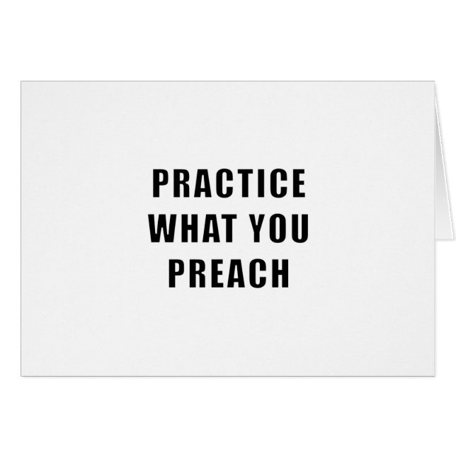 Üben Sie, was Sie predigen (Vorderseite (Horizontal))