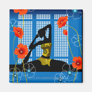 Übendes Yoga der Frau Magnet