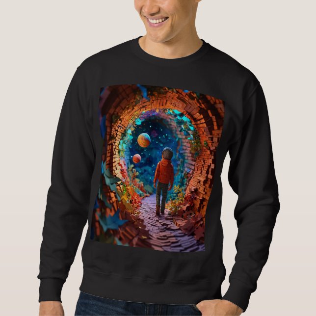 "Über 3D hinaus: Eine neue Perspektive" Sweatshirt (Vorderseite)