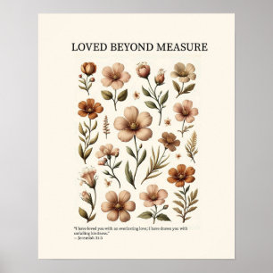 Über alles geliebt, florale christliche Wandkunst Poster