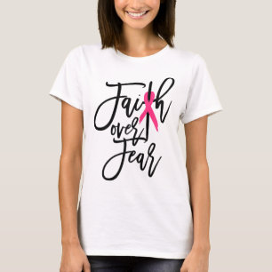 Über Angst Krebskrebs Bewusstsein Christlich T-Shirt