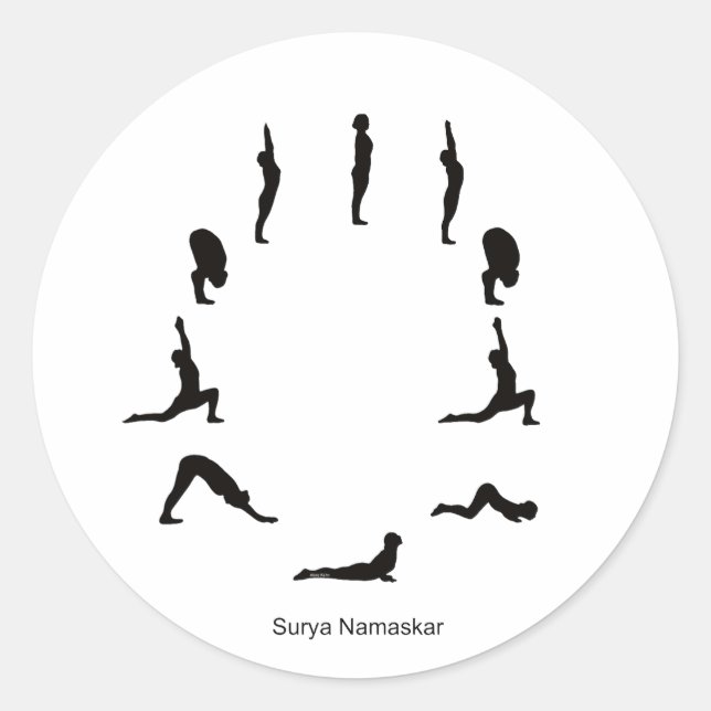 Über Aufkleber – Surya Namaskara (Vorderseite)