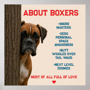 Über Boxer Lustige und liebevolle Boxer-Hund-Zitat Poster
