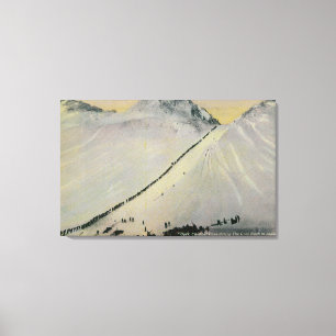 Über Chilkoot Pass bei Goldrausch, Alaska Leinwanddruck