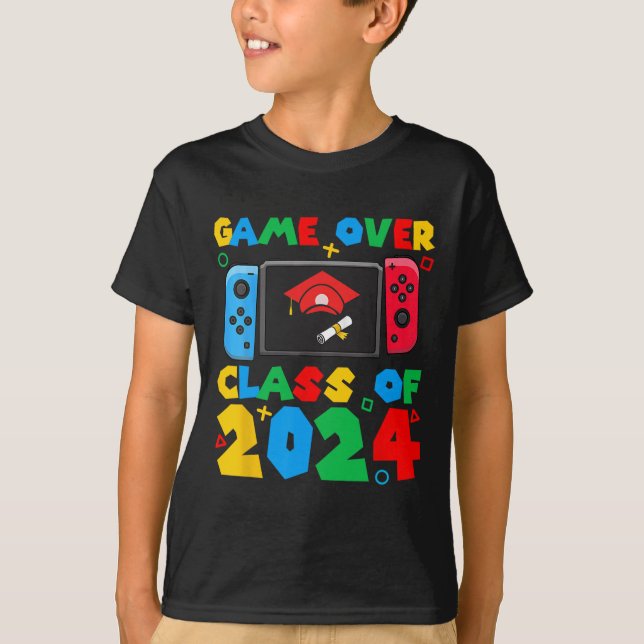 Über Cl of 2024 Video Gamer Students Funny Graduat T-Shirt (Vorderseite)