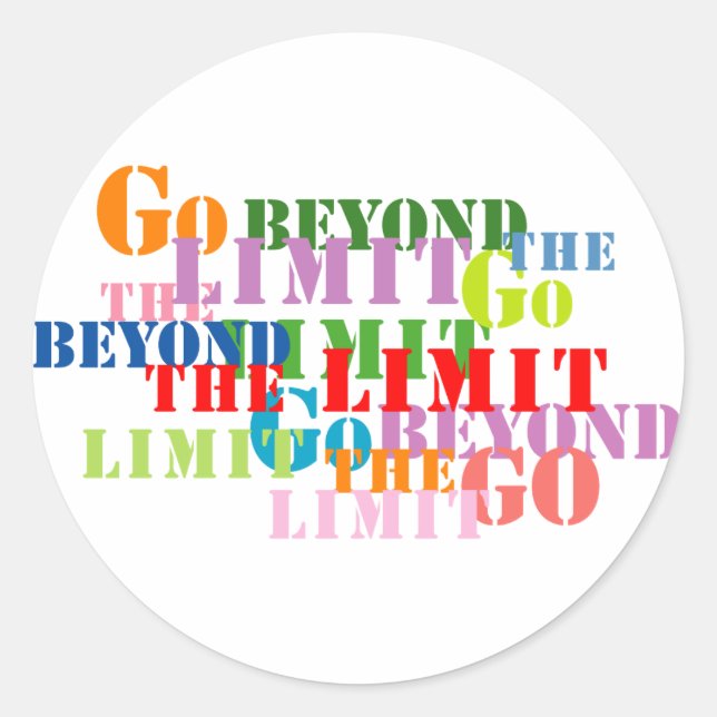 Über das Limit hinaus Runder Aufkleber (Vorderseite)