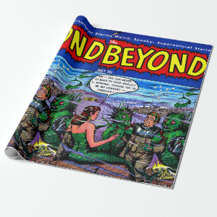 Über das Mermaid-Königreich hinaus Vintage Comic Geschenkpapier