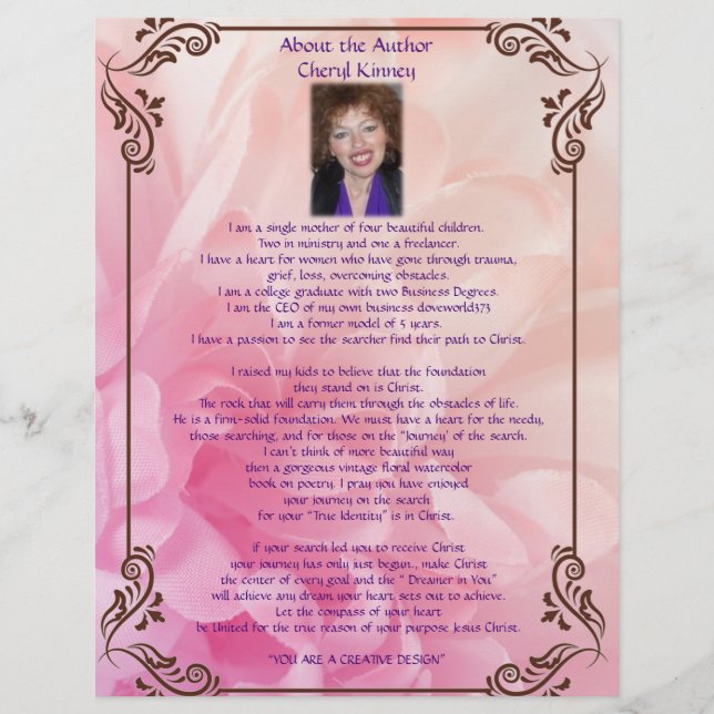 Über das Personalisierte Papier des Autors Cheryl  (Vorderseite)