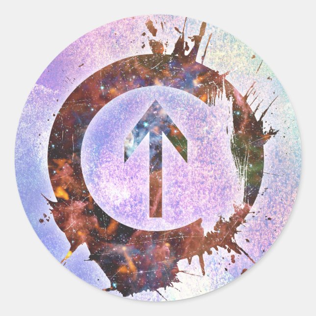 Über dem Einfluss Runder Aufkleber (Vorderseite)