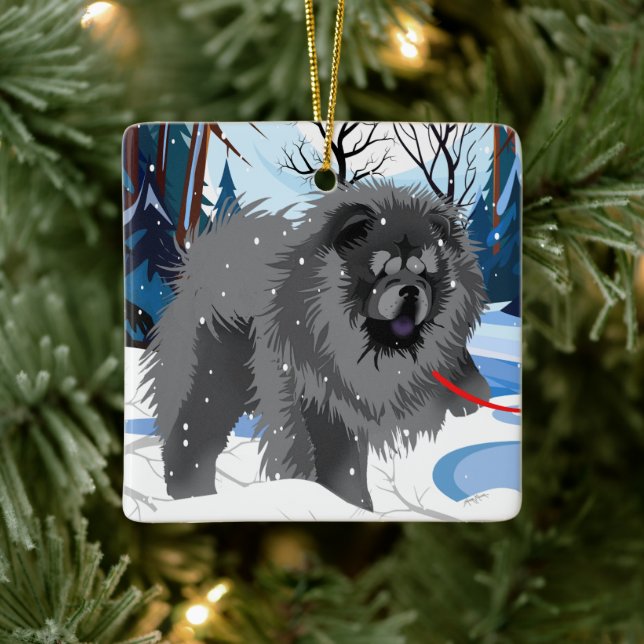 ÜBER DEM FLUSS Black Chow 2023 Ornament (Baum)