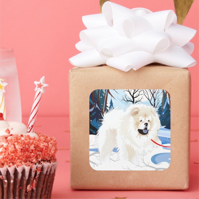 Über dem Fluss Cream Chow Aufkleber 2 Größen (Party)