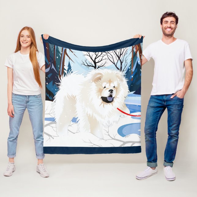 ÜBER DEM FLUSS Creme Chow Fleece Decke (Beispiel)