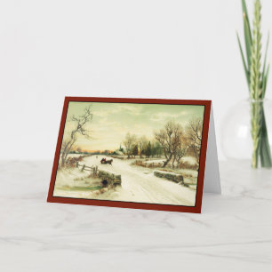 Über dem Fluss - Weihnachtskarte Feiertagskarte