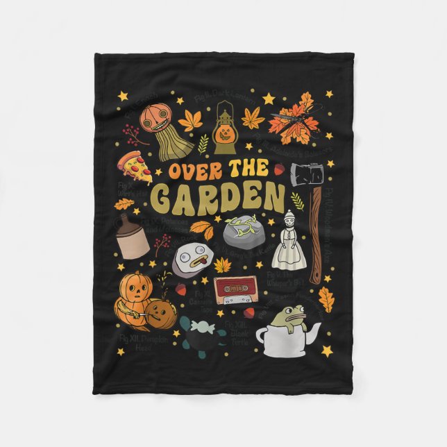 Über dem Halloween Garden Wall Pumpkin Fall Danke Fleecedecke (Vorderseite)