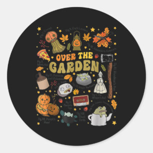 Über dem Halloween Garden Wall Pumpkin Fall Danke Runder Aufkleber