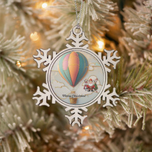 "Über dem Horizont" Schneeflocken Zinn-Ornament
