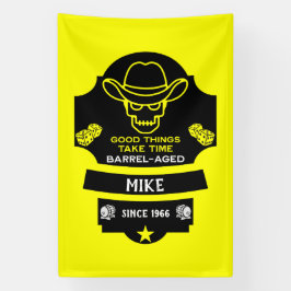 Über dem Hügel Alt werden Banner