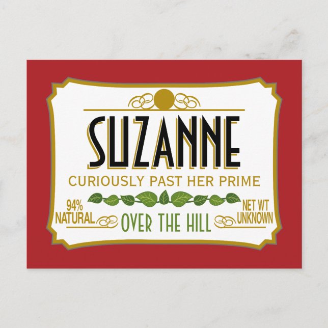 Über dem Hügel Funny Birthday Party Postkarte (Vorderseite)