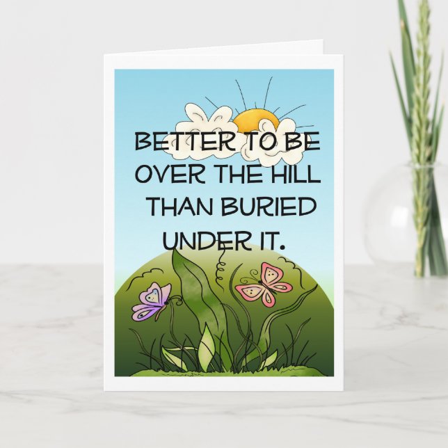 Über dem Hügel-Geburtstag Karte (Vorderseite)