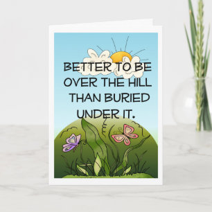 Über dem Hügel-Geburtstag Karte