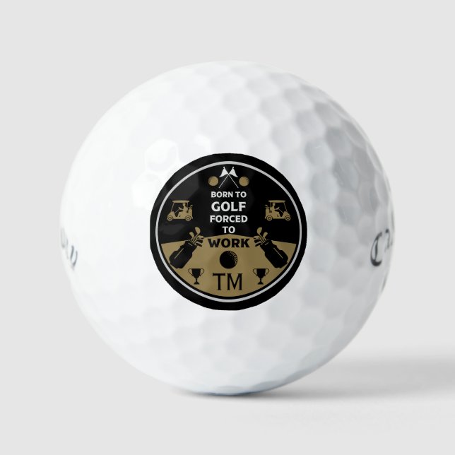 Über dem Hügel zum Geburtstag Golfer Golfball (Vorderseite)