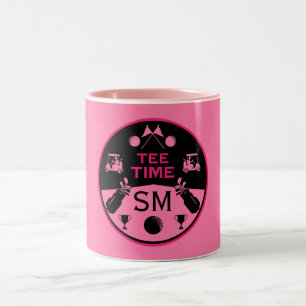 Über dem Hügel zum Geburtstag Golfer Zweifarbige Tasse