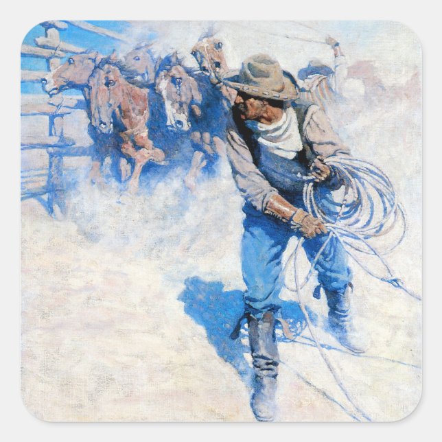 Über dem Meer der Runde Quadratischer Aufkleber (Vorderseite)