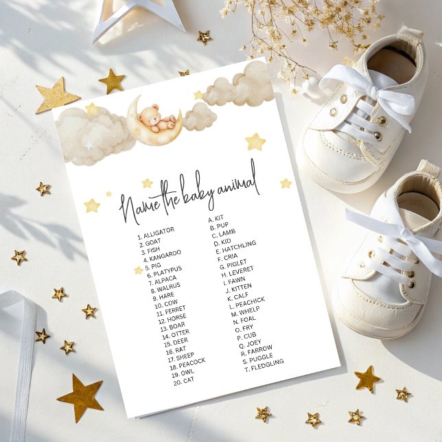 Über dem Mond Baby Animal Name Spiel für Baby Show (Von Creator hochgeladen)