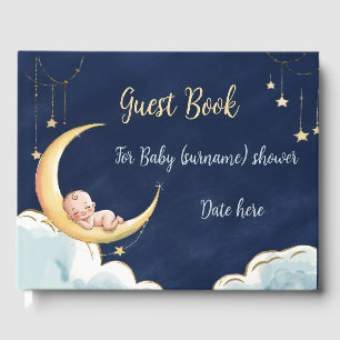 Über dem Mond Baby Celestial-Themed Baby Dusche Gästebuch